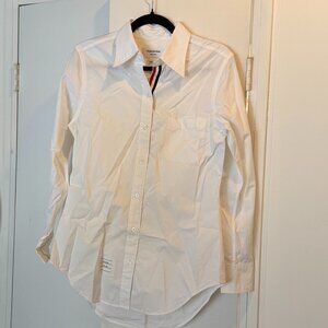 Thom Browne Signature White Shirt w/ Tricolor Detail – Size 44